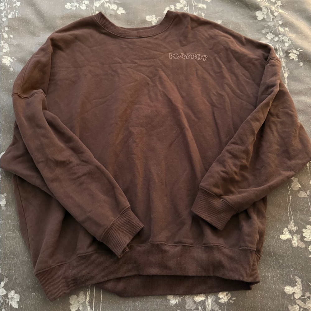 PacSun X PLAYBOY Brown Crewneck Sweatshirt Size Small